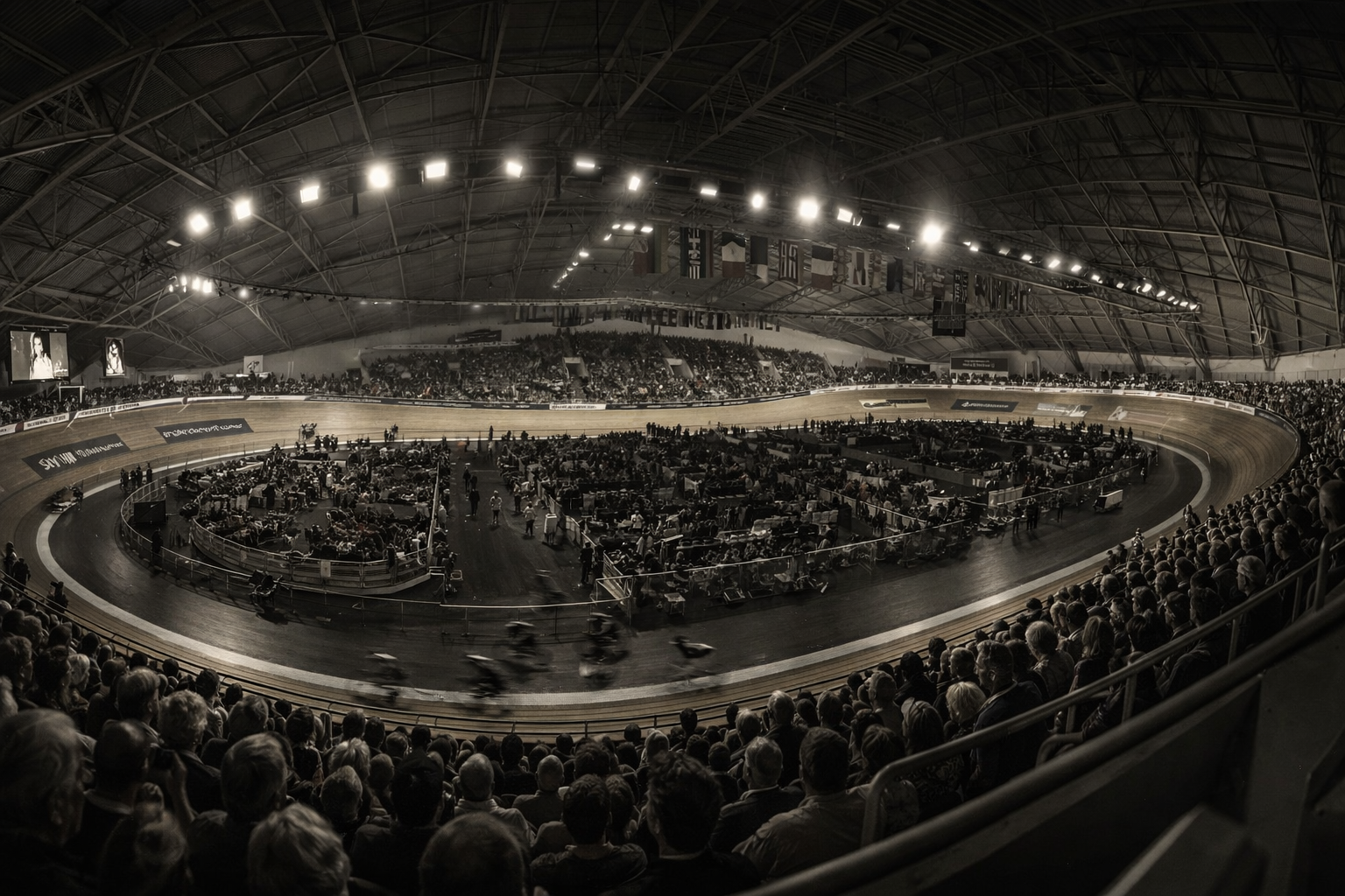 Velodrome interior, observed from the stands